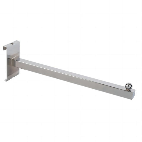 12'' Straight Square Tube Faceout For Slatwall,Slat Grid Panels And Gridwall  - White/Black/Chrome @25 PCS Per Carton