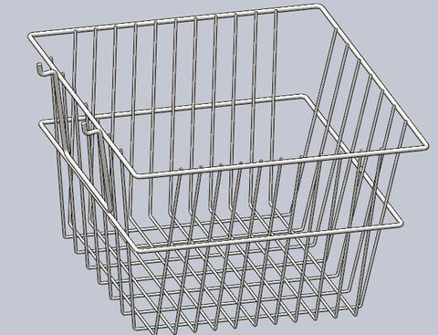 12" L x  12 " W x  8" H  Wire Basket For Gridwall,Wire Grid Panels,Slatwall Pegboard And Gondola Shelving - White/Black @5 PCS Per Carton
