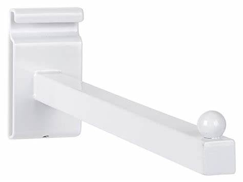 12'' Straight Square Tube Faceout For Slatwall,Slat Grid Panels And Gridwall  - White/Black/Chrome @25 PCS Per Carton
