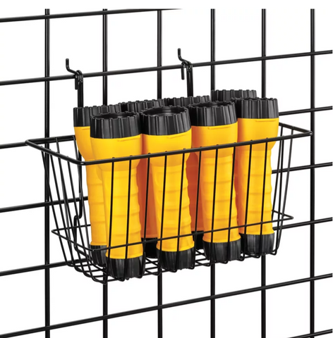 Special Offer 12" L x  6" W  x  6" H  Mini Wire Basket For Gridwall ,Slatwall,Pegboard And Gondola Shelving - Black @6 PCS Per Carton