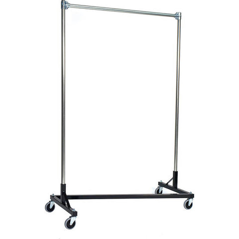 Special Offer 63'' L x 24'' W x 66''H Heavy-Duty Single Rail Rolling Z Truck Clothing Rack - Orange/Black @1 PC Per Carton