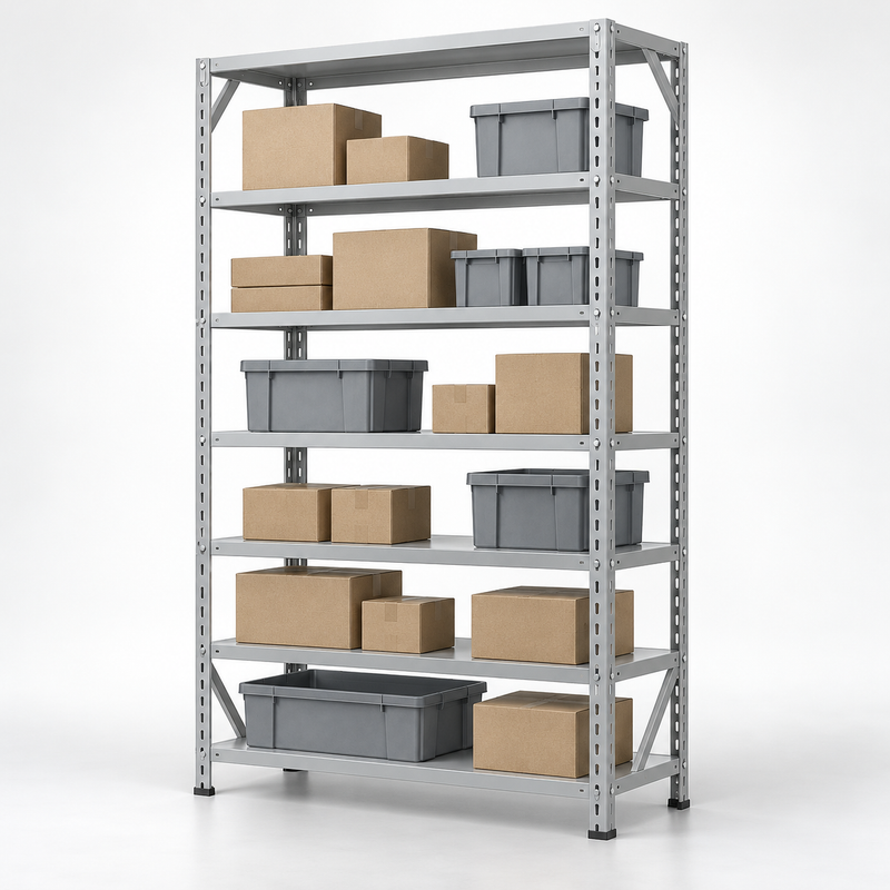 Light-Duty Slotted Angle Shelving product concept render