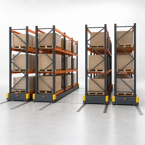 Mobile Pallet Racking product concept render