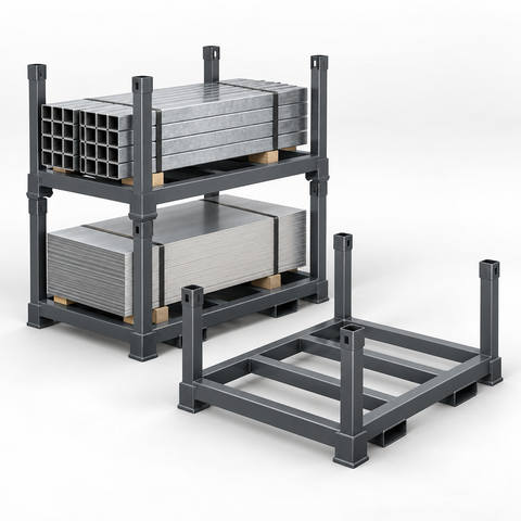 Stacking Rack and Steel Stillage product concept render