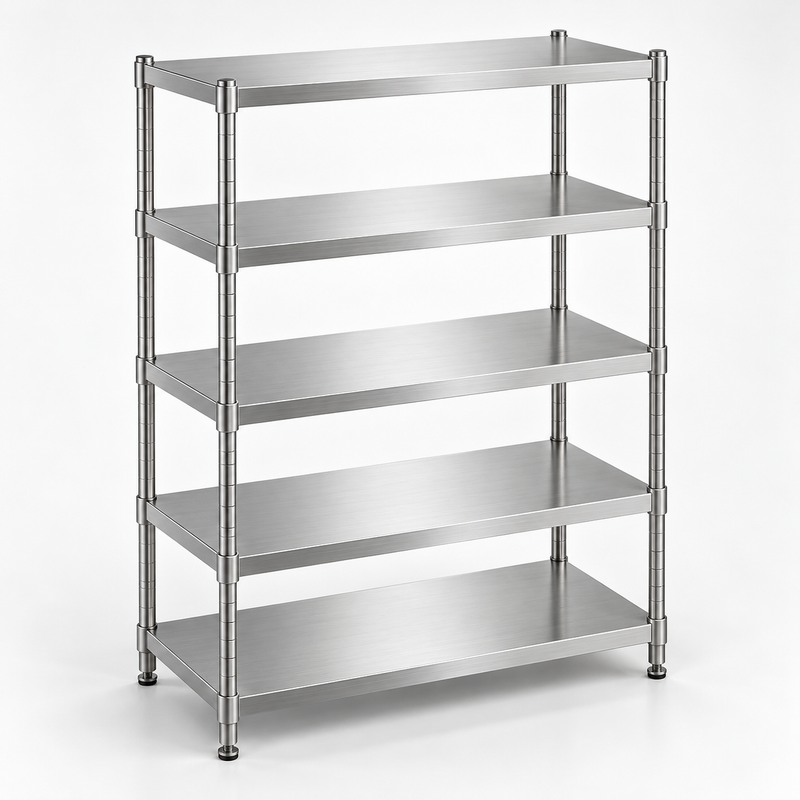 Stainless Steel Storage Rack product concept render