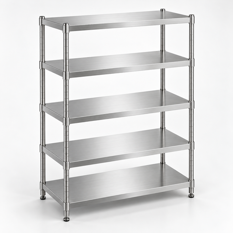 Stainless Steel Storage Rack product concept render