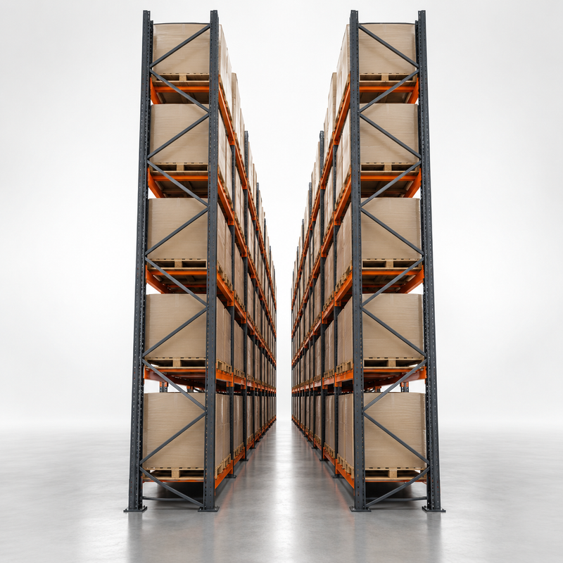 Very Narrow Aisle Pallet Racking product concept render