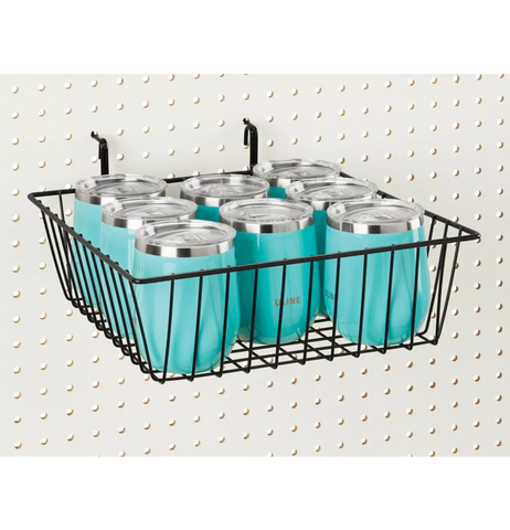 Special Offer 12" L x  12 " W x  4" H  Wire Basket For Gridwall Slatwall Pegboard And Gondola Shelving - Black @6 PCS Per Carton