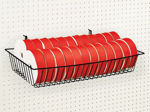 Special Offer 24" L x  12" W  x  4" H  Wire Basket For GridwallSlatwall Pegboard And Gondola Shelving - Black @6 PCS Per Carton