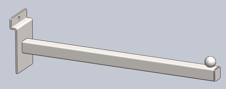 12'' Straight Square Tube Faceout For Slatwall,Slat Grid Panels And Gridwall  - White/Black/Chrome @25 PCS Per Carton