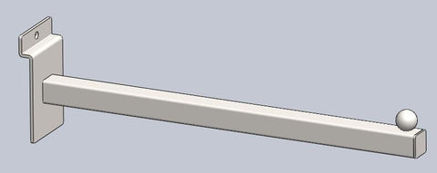 12'' Straight Square Tube Faceout For Slatwall,Slat Grid Panels And Gridwall  - White/Black/Chrome @25 PCS Per Carton