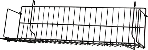 24"L x 6''D x 6 1/2'' H CD/Video/Book Wire Shelf  For Gridwall ,Slatwall,Grid Panels And Pegboard - White/Black @10 PCS Per Carton