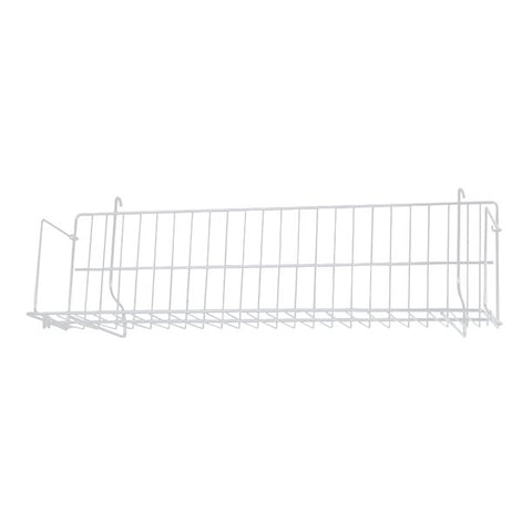 24"L x 6''D x 6 1/2'' H CD/Video/Book Wire Shelf  For Gridwall ,Slatwall,Grid Panels And Pegboard - White/Black @10 PCS Per Carton