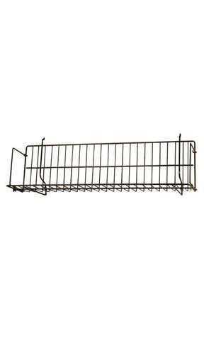 24"L x 6''D x 6 1/2'' H CD/Video/Book Wire Shelf  For Gridwall ,Slatwall,Grid Panels And Pegboard - White/Black @10 PCS Per Carton