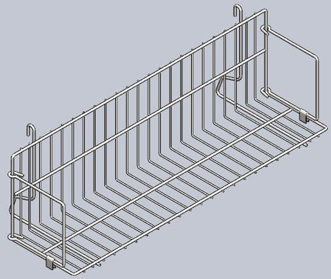24"L x 6''D x 6 1/2'' H CD/Video/Book Wire Shelf  For Gridwall ,Slatwall,Grid Panels And Pegboard - White/Black @10 PCS Per Carton