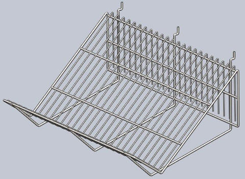 48" L x 12'' D x 6.5'' H DownSlope Wire Shelf For Gridwall - White @6 PCS Per Carton