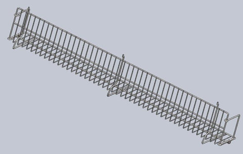 48"L x 6'' D x 6 1/2'' H CD/Video/Book Wire Shelf For Gridwall,Slatwall And Pegboard - White/Black@10 PCS Per Carton