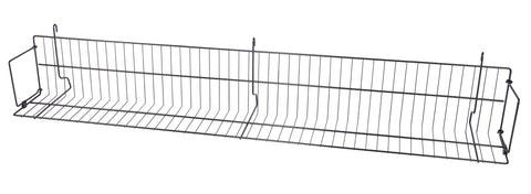 48"L x 6'' D x 6 1/2'' H CD/Video/Book Wire Shelf For Gridwall,Slatwall And Pegboard - White/Black@10 PCS Per Carton