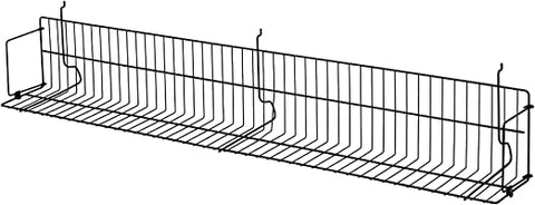 48"L x 6'' D x 6 1/2'' H CD/Video/Book Wire Shelf For Gridwall,Slatwall And Pegboard - White/Black@10 PCS Per Carton