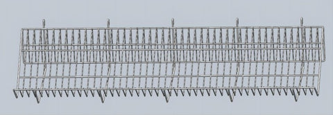 48" L x 12'' D x 6.5'' H DownSlope Wire Shelf For Gridwall - White @6 PCS Per Carton