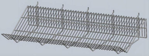 48" L x 12'' D x 6.5'' H DownSlope Wire Shelf For Gridwall - White @6 PCS Per Carton