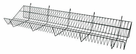 48" L x 12'' D x 6.5'' H DownSlope Wire Shelf For Gridwall - White @6 PCS Per Carton