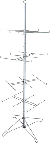 63 1/2"H  x 24'' 1/2 Dia Base 4 Tier Wire Spinner Rack - Chrome @1 PCS Per Carton