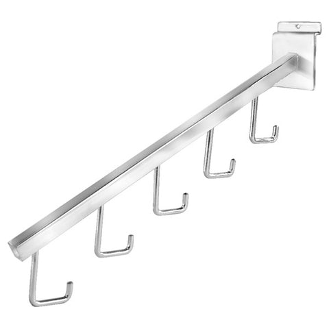16'' L Waterfall With 5J Hook For Slatwall Gridwall and Slat Grid Panels- Black/White/Chrome @25 PCS Per Carton