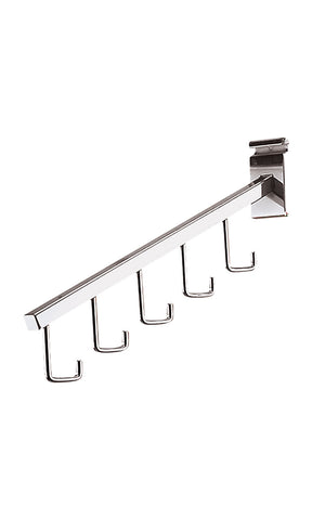 16'' L Waterfall With 5J Hook For Slatwall Gridwall and Slat Grid Panels- Black/White/Chrome @25 PCS Per Carton