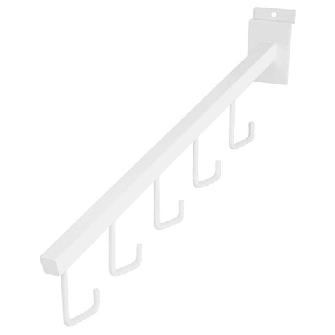 16'' L Waterfall With 5J Hook For Slatwall Gridwall and Slat Grid Panels- Black/White/Chrome @25 PCS Per Carton
