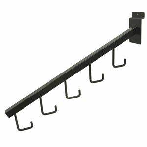 16'' L Waterfall With 5J Hook For Slatwall Gridwall and Slat Grid Panels- Black/White/Chrome @25 PCS Per Carton