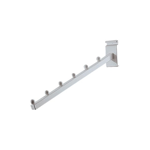 16'' L Waterfall Faceout Square Tube with 6 Balls For Gridwall Slatwall And Slat Grid Panels - White/Black/Chrome @25 PCS Per Carton