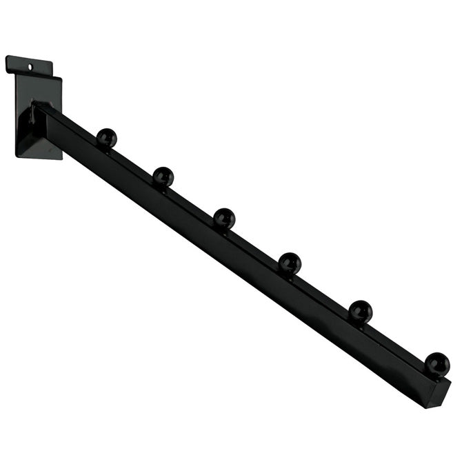 16'' L Waterfall Faceout Square Tube with 6 Balls For Gridwall Slatwall And Slat Grid Panels - White/Black/Chrome @25 PCS Per Carton