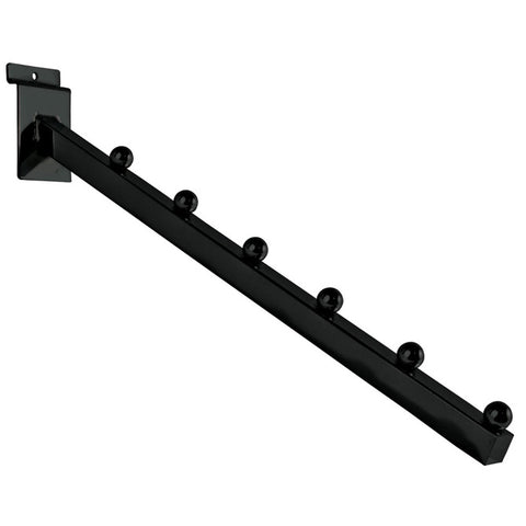 16'' L Waterfall Faceout Square Tube with 6 Balls For Gridwall Slatwall And Slat Grid Panels - White/Black/Chrome @25 PCS Per Carton