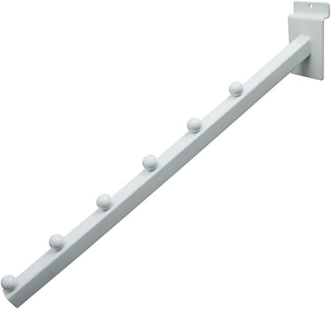 16'' L Waterfall Faceout Square Tube with 6 Balls For Gridwall Slatwall And Slat Grid Panels - White/Black/Chrome @25 PCS Per Carton
