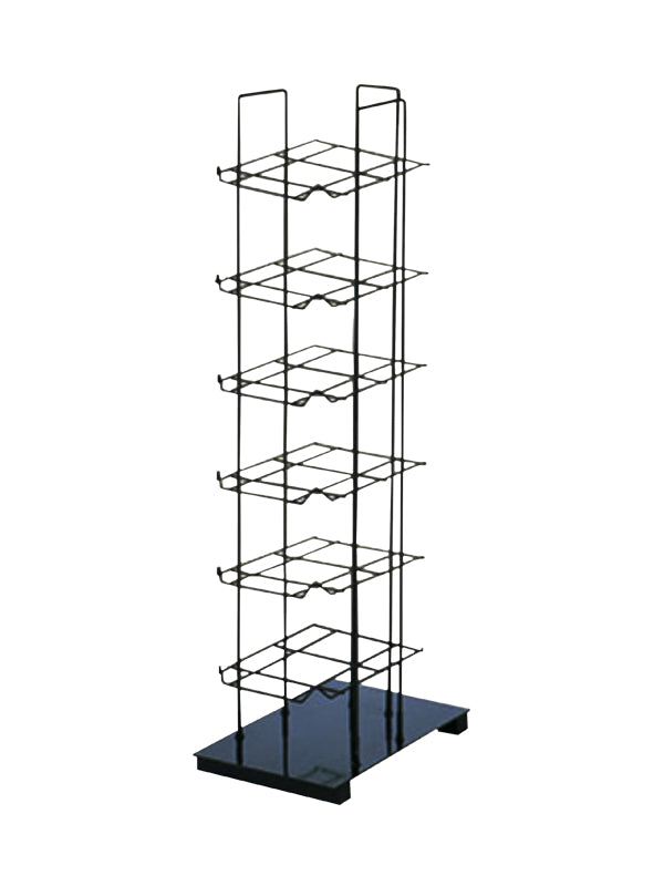 38" H × 10" W × 15 1/2" D 6 Tier Counter Top Cap Tower Rack - Black @1PC Per Carton
