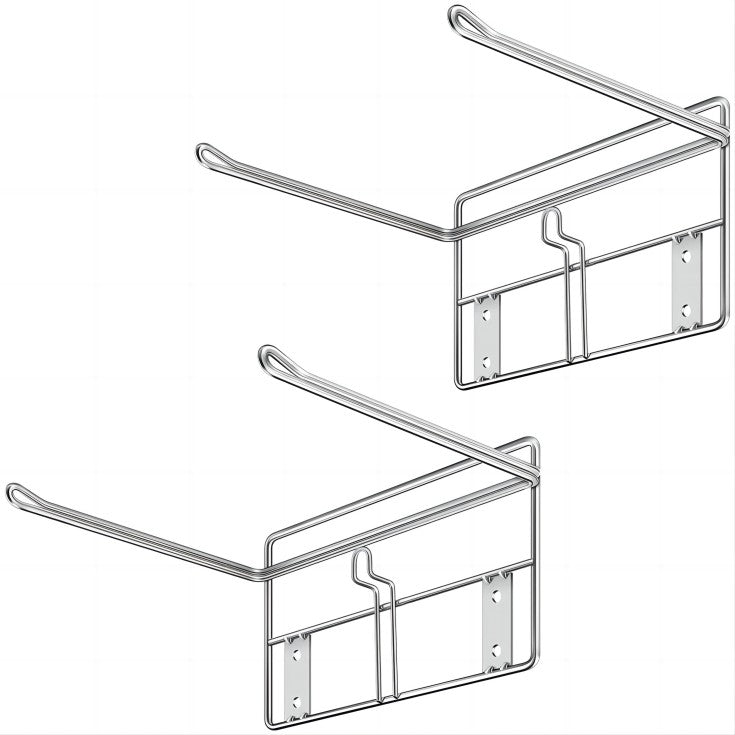 12'' L x 6'' H x 10'' D Wallmount Hanging Plastic Bag Holder Rack -Chrome @10 PCS Per Carton