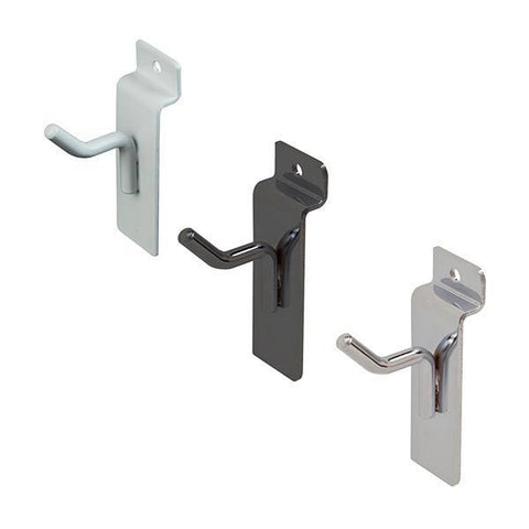 2'' to 12'' Deluxe Slatwall Hook Peg Hook- White/Black/Chrome @ 100 PCS Per Carton