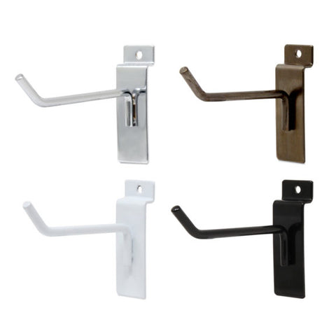 2'' to 12'' Deluxe Slatwall Hook Peg Hook- White/Black/Chrome @ 100 PCS Per Carton