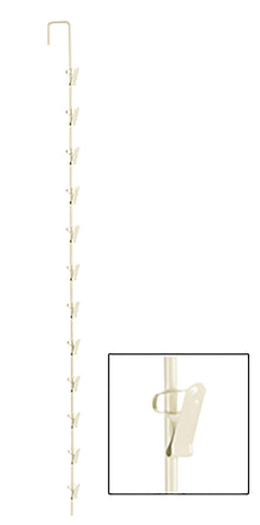 Metal Spring Clip 12/7 Hook Merchandiser Strip - White @ 50 PCS Per Carton