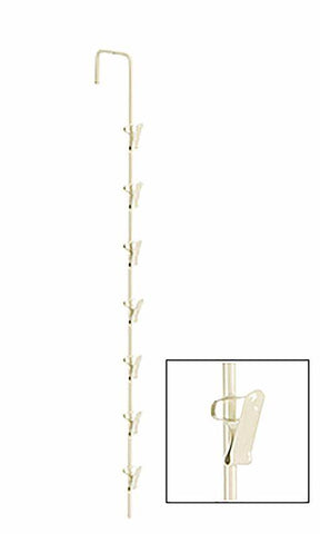 Metal Spring Clip 12/7 Hook Merchandiser Strip - White @ 50 PCS Per Carton