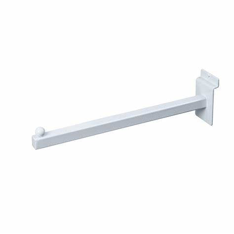 12'' Straight Square Tube Faceout For Slatwall,Slat Grid Panels And Gridwall  - White/Black/Chrome @25 PCS Per Carton