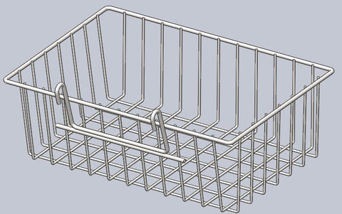 12" L x  8 " W x  4"H  Wire Basket For Gridwall Slatwall Wire Grid Panels Pegboard And Gondola Shelving- White/Black @5 PCS Per Carton