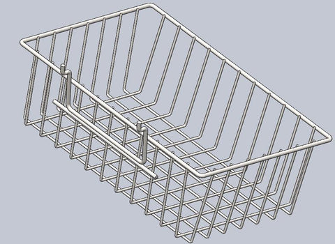 12" L x  8 " W x  4"H  Wire Basket For Gridwall Slatwall Wire Grid Panels Pegboard And Gondola Shelving- White/Black @5 PCS Per Carton