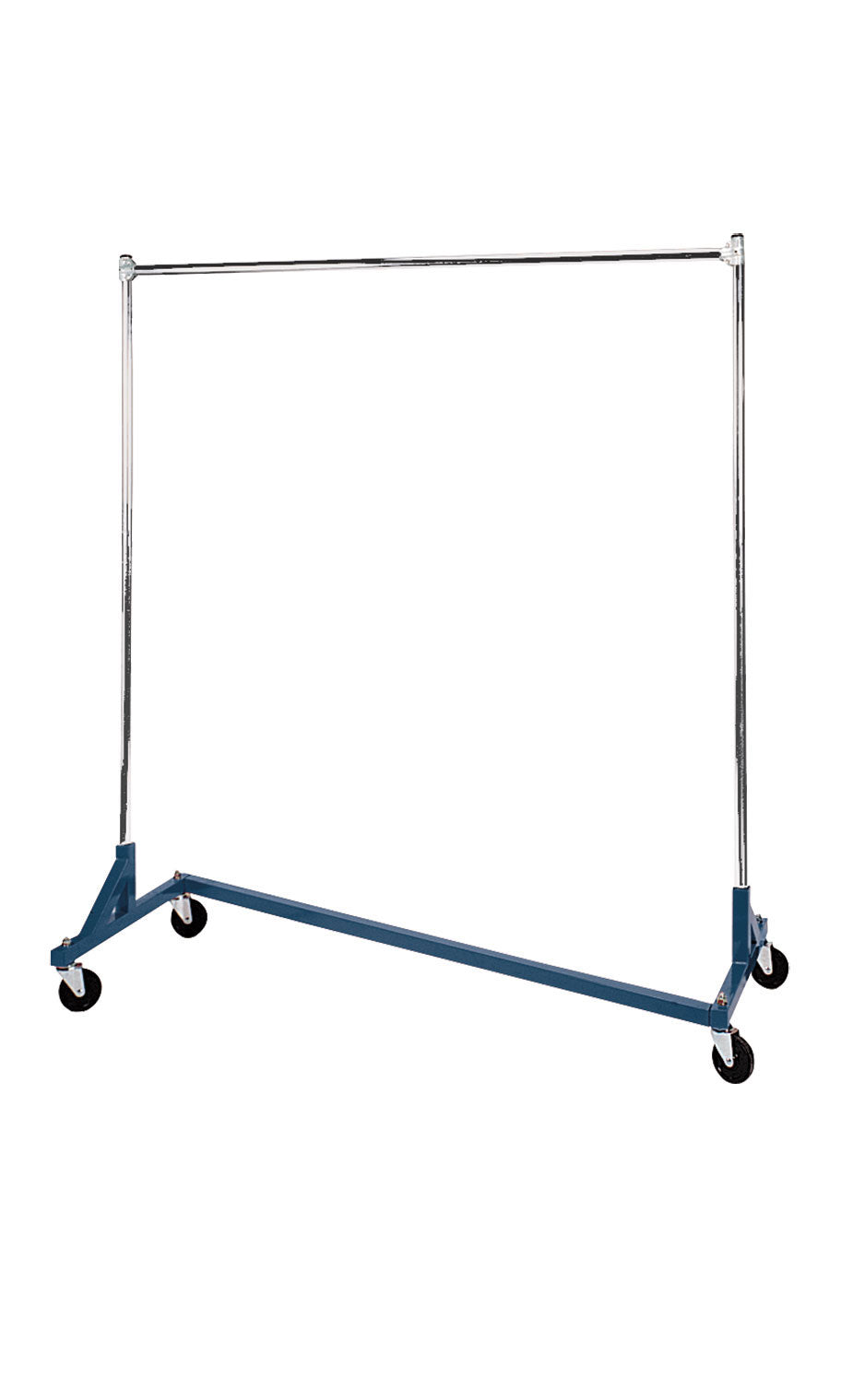 63'' W x 24'' D x 66'' H Super Heavy Duty Single Rail Rolling Z Truck Clothing Rack - Blue @ 1 PC Per Carton"