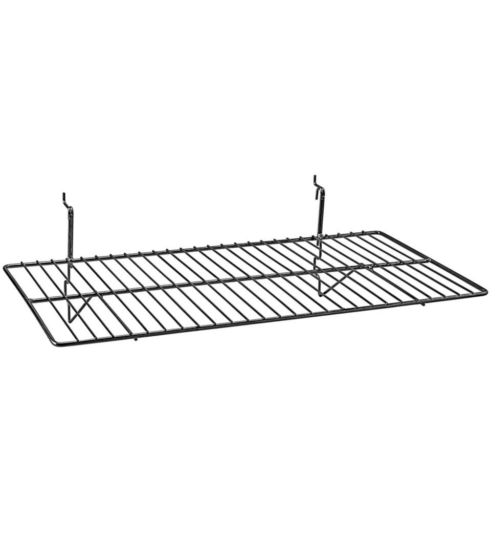 24" L × 12" W Wire Shoes Shelf For Gridwall,Slatwall And Pegboard - Black/White @10 PCS Per Carton